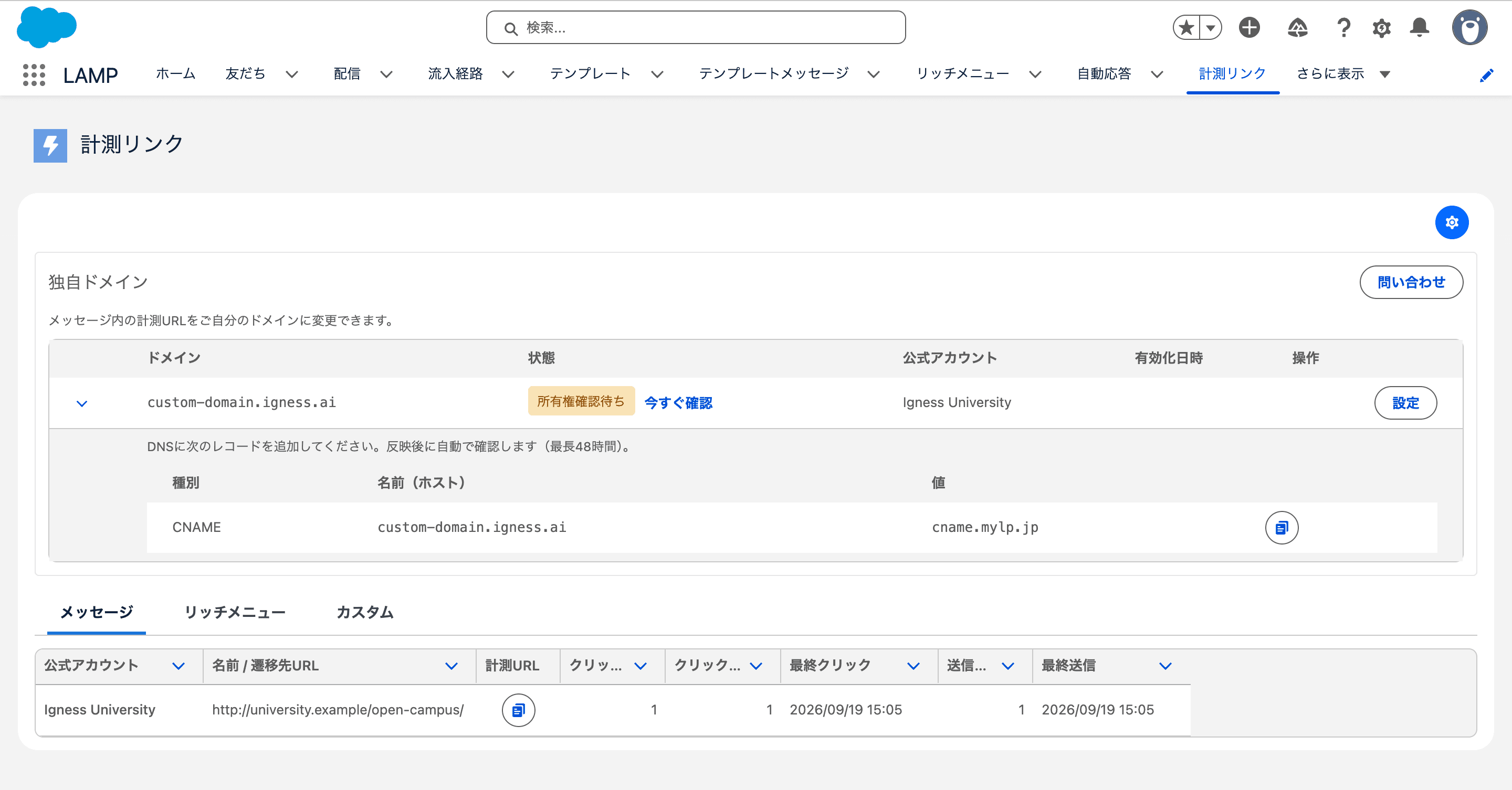 確認待ちの独自ドメイン(クリックで拡大)