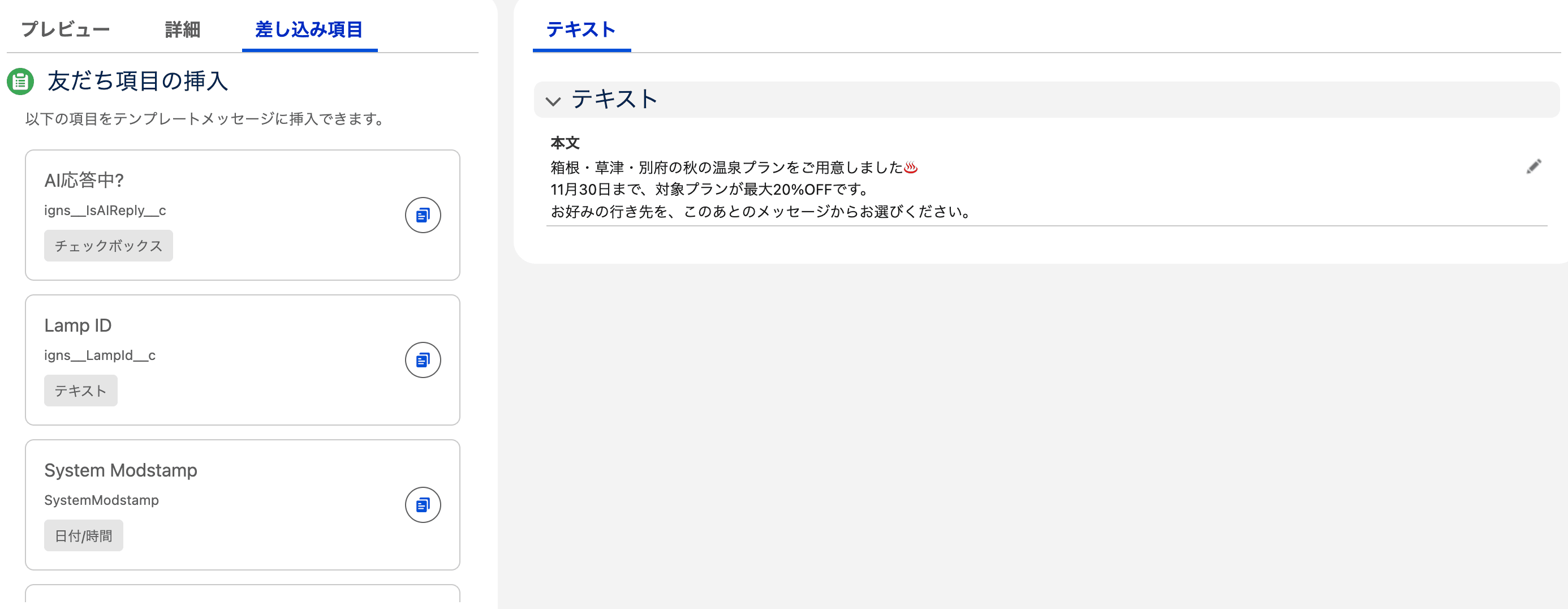 差し込み項目タブ(クリックで拡大)